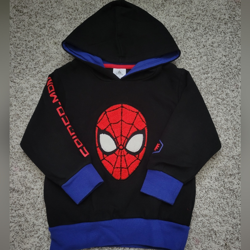 Disney Spiderman Black & Red Hooded Kids Sweatshirt Size 4T